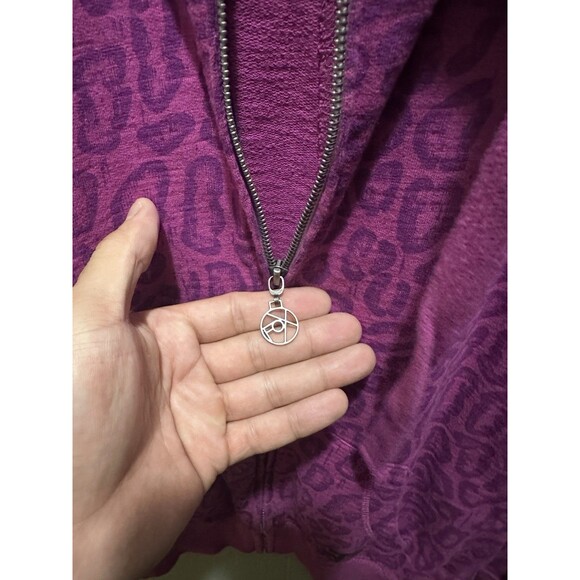 Fox Motor Sports Pink Cheetah Print Women’s Full Zip Sweater Size Medium HTF - Picture 4 of 7